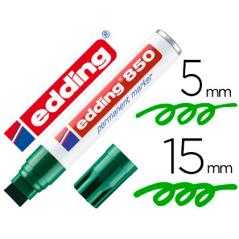 Rotulador edding marcador permanente 850 verde punta biselada 5-15 mm recargable - Imagen 1