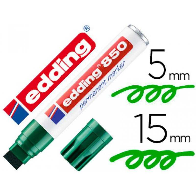 Rotulador edding marcador permanente 850 verde punta biselada 5-15 mm recargable - Imagen 1
