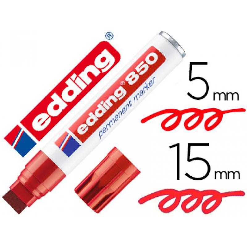 Rotulador edding marcador permanente 850 rojo punta biselada 5-15 mm recargable - Imagen 1