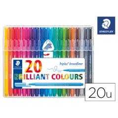 Rotulador staedtler triplus brilliant colours broadliner estuche de 20 unidades colores surtidos - Imagen 1