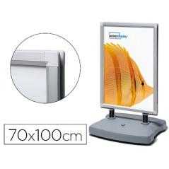 Caballete jansen display involcable para exterior doble cara marco aluminio 70x100 cm - Imagen 1