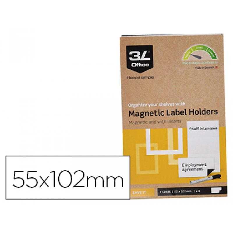 Portaetiquetas magnetico 3l 55x102 mm pack de 3 unidades - Imagen 1