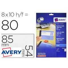 Tarjeta de visita avery blanca mate 85x54 mm imprimible doble cara para ink-jet 260 gr pack de 80 - Imagen 1