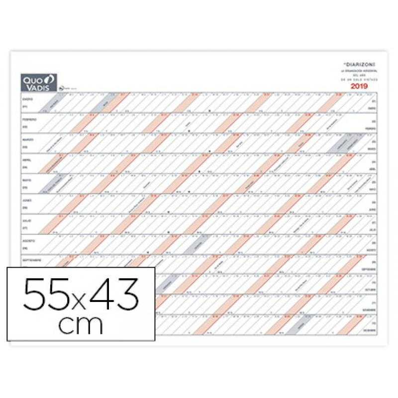 Calendario quo vadis diarizon sp 55x43 cm año vista rayado horizontal - Imagen 1