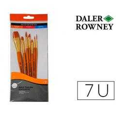 Pinceles daler rowney simply art sintentico mango corto dorado blister de 7 unidades - Imagen 1
