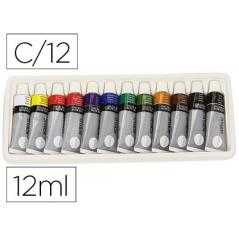 Pintura acrílica daler rowney simply caja de 12 colores surtidos tubo de 12 ml - Imagen 1