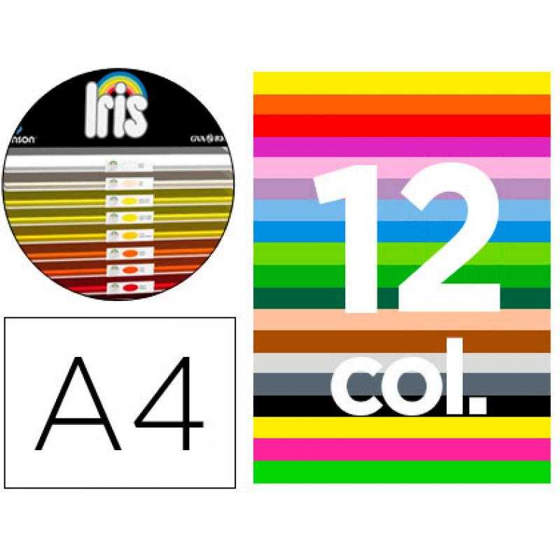 Cartulina guarro din a4 185 gr contenido \"b\" 100 hojas x 12 colores - Imagen 1