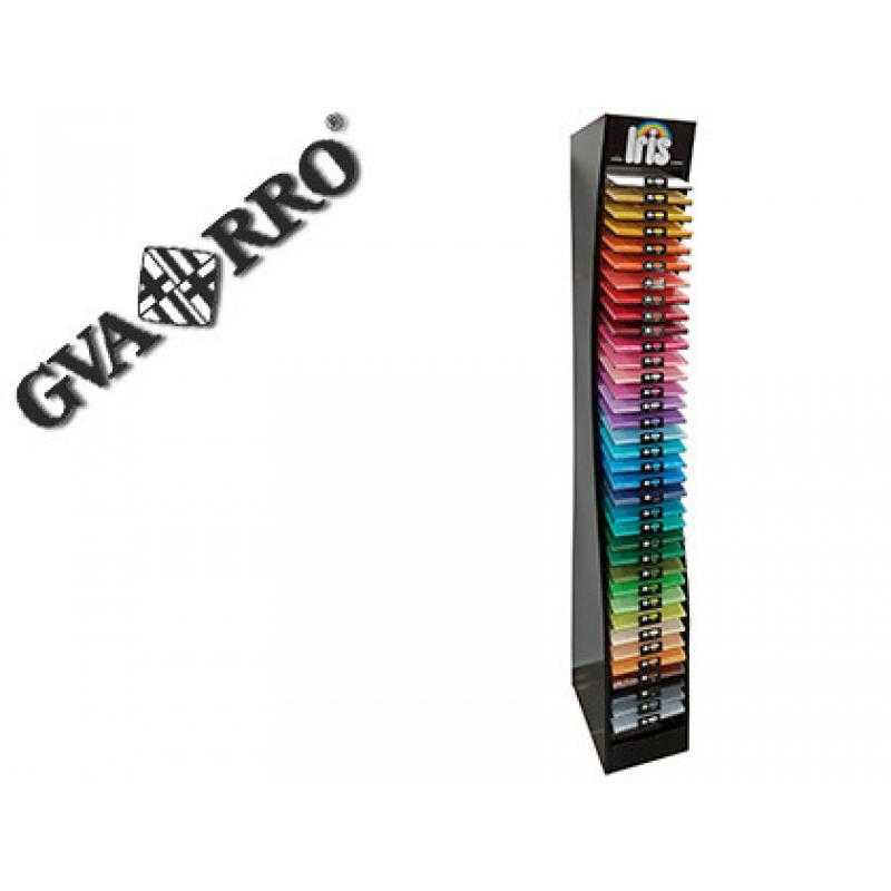 Expositor guarro metélico vacío 36 estantes para cartulina iris din a4 185 gr 30x40x200 cm - Imagen 1