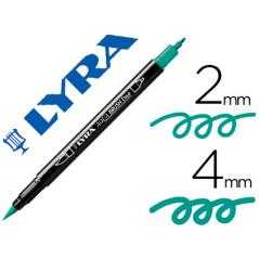 Rotulador lyra aqua brush acuarelable doble punta fina y pincel verde noche - Imagen 1