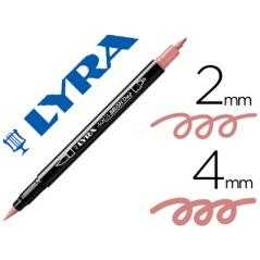 Rotulador lyra aqua brush acuarelable doble punta fina y pincel rosa carmín - Imagen 1