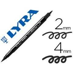 Rotulador lyra aqua brush acuarelable doble punta fina y pincel negro - Imagen 1