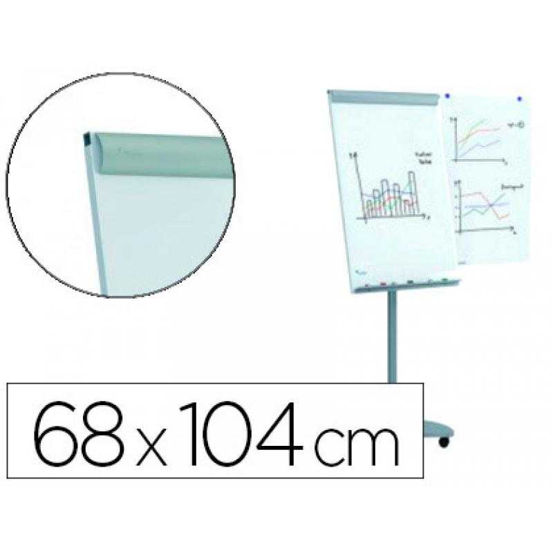 Pizarra blanca rocada para conferencias metálica magnética con ruedas 68x104 cm incluye 2 brazos laterales - Imagen 1