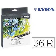 Rotulador lyra aqua brush dúo caja de 36 colores surtidos