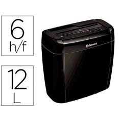 Destructora de documentos fellowes 36c capacidad de corte 6 hojas partículas destruye grapas clips tarjetas
