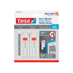 Clavo autoadhesivo tesa ajustable para paredes pintadas sujecion hasta 1 kg