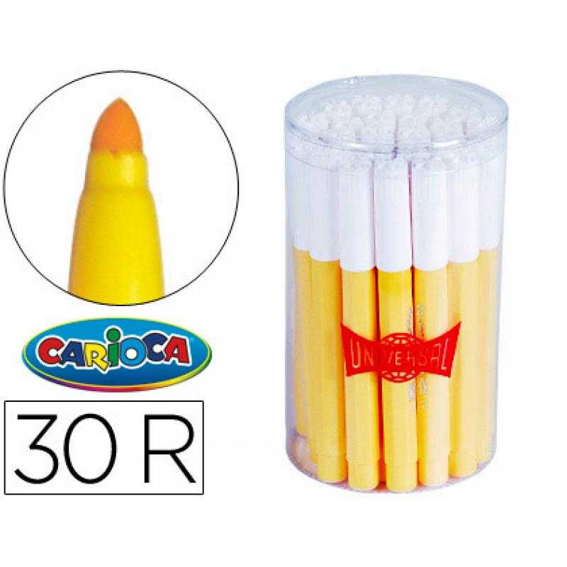 Rotulador carioca jumbo amarillo punta gruesa -bote de 30 unidades