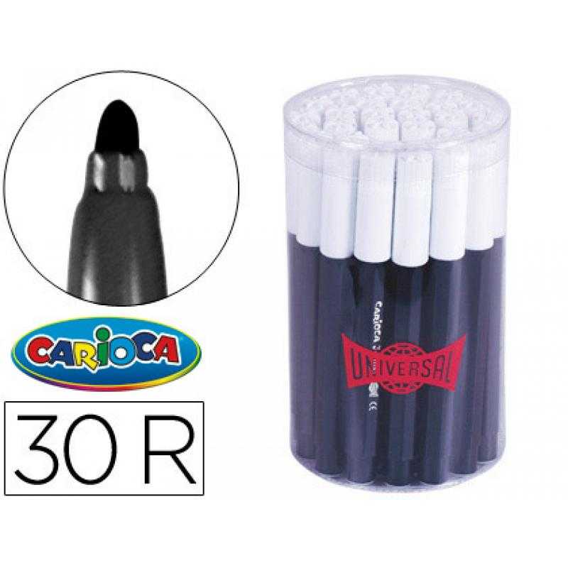 Rotulador carioca jumbo negro punta gruesa -bote de 30 unidades