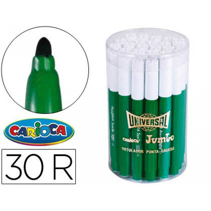 Rotulador carioca jumbo verde punta gruesa -bote de 30 unidades