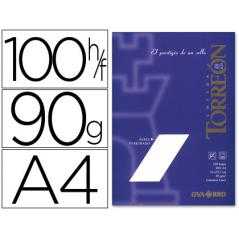 Papel torreon blanco crema a4 90 grs. paquete de 100