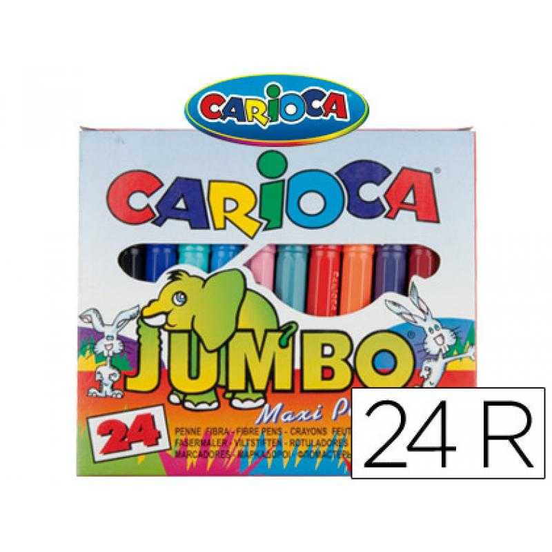 Rotulador carioca jumbo c/24 colores -punta gruesa