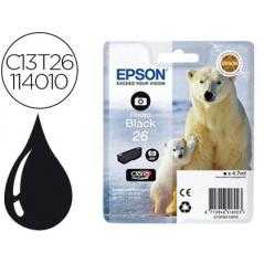 Cartucho epson 26 xp600 / 605 / 700 / 800 negro 200 pag