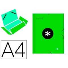 Carpeta liderpapel antartik gomas a4 3 solapas cartón forrado color verde