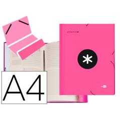 Carpeta liderpapel antartik clasificadora a4 12 departamentos gomas cartón forrado color rosa