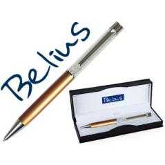 Bolígrafo belius granada con cristales oro en estuche