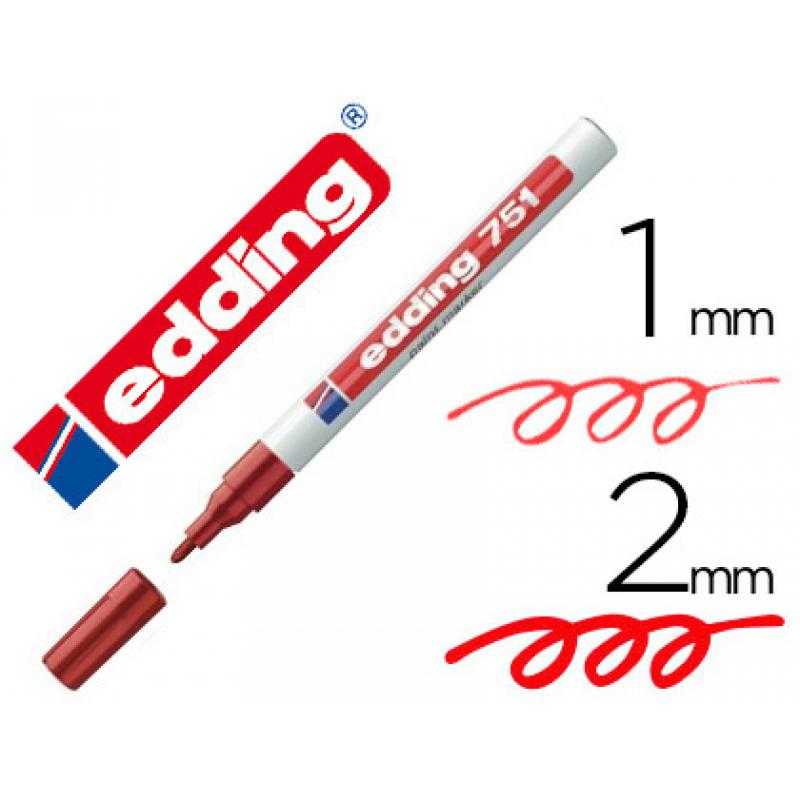 Rotulador edding punta fibra 751 rojo punta redonda 1-2 mm - Imagen 1
