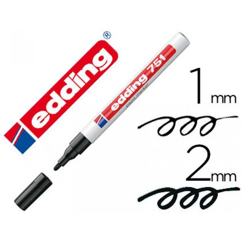 Rotulador edding punta fibra 751 negro punta redonda 1-2 mm - Imagen 1