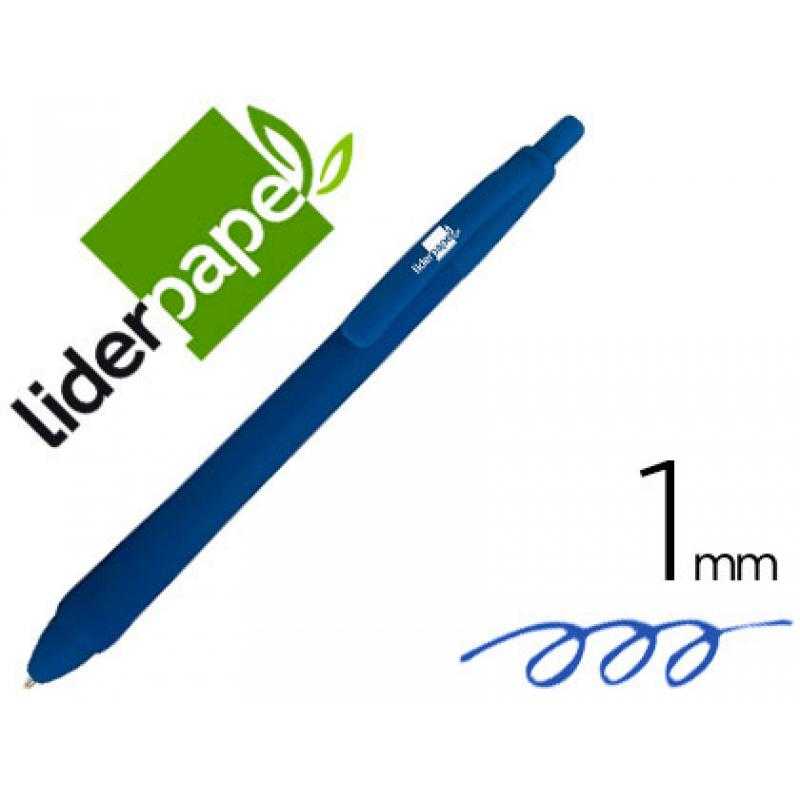 Bolígrafo liderpapel gummy touch retráctil 1,0 mm tinta azul - Imagen 1