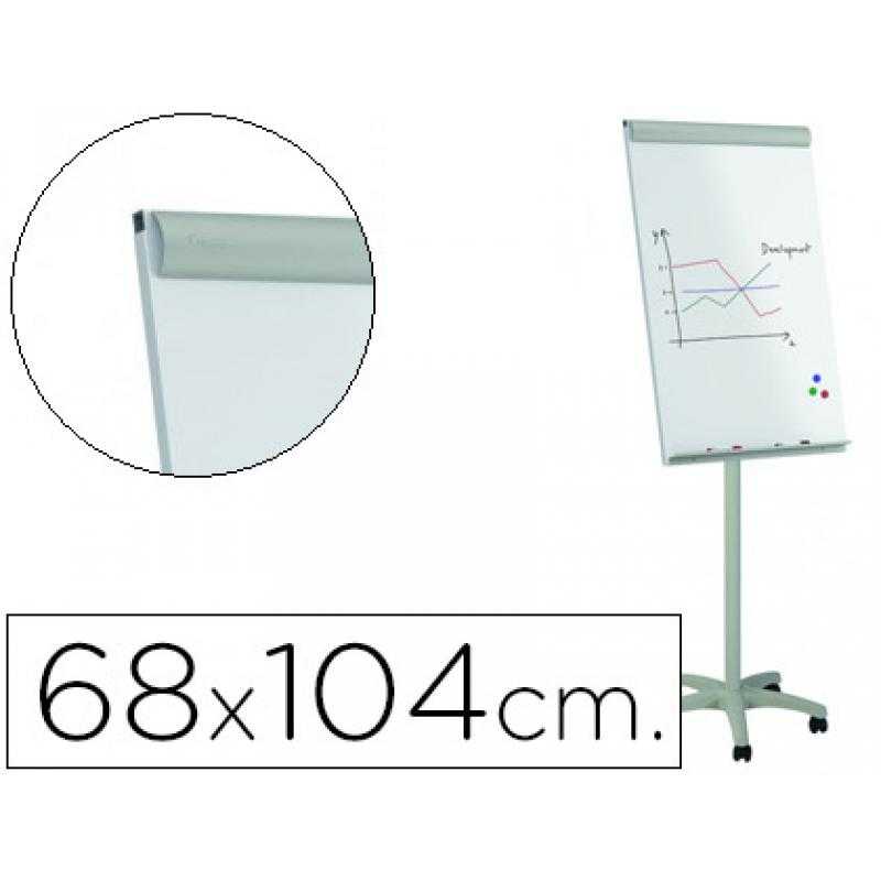 Pizarra blanca rocada para conferencias metálica magnética con ruedas 68x104 cm - Imagen 1