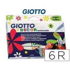 Rotulador giotto decor materials caja de 6 colores surtidos - Imagen 1