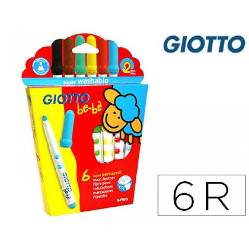 Rotulador giotto super bebe caja de 6 colores surtidos - Imagen 1
