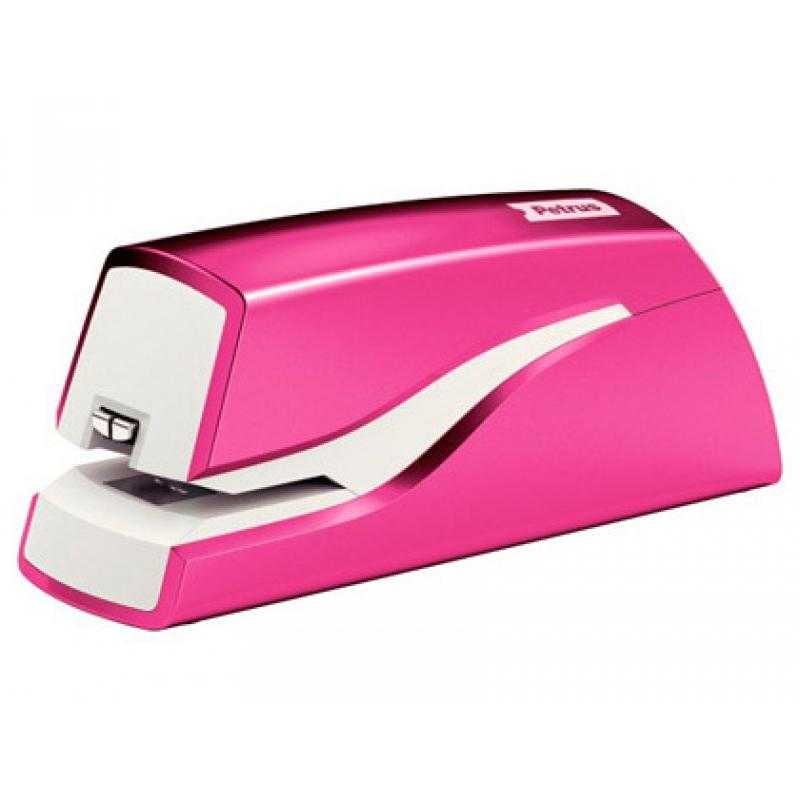 Grapadora petrus electrica e-310 wow fucsia metalizado capacidad 12 hojas usa grapa nº 10 - Imagen 1