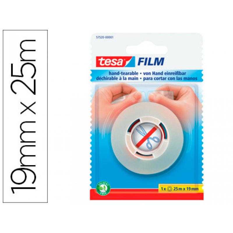 Cinta adhesiva tesafilm sin tijeras 25 m x 19 mm