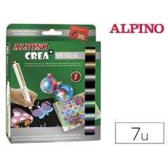 Rotulador alpino crea metalix caja de 7 colores