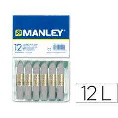 Lápices cera manley unicolor gris nº 72 caja de 12