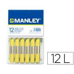 Lápices cera manley unicolor verde amarillo claro nº 47 caja de 12