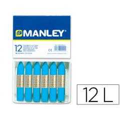 Lápices cera manley unicolor azul cobalto nº 20 caja de 12
