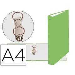 Carpeta de 2 anillas 30mm redondas exacompta din a4 cartón forrado verde anis