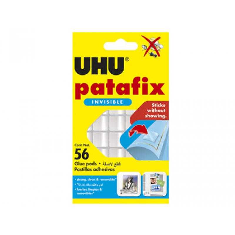 Sujetacosa uhu patafix transparente blister de 56 unidades