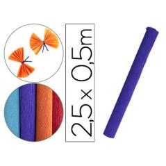 Papel crespón liderpapel rollo de 50 cm x 2,5 m 85g/m2 azul