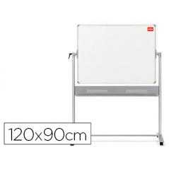 Pizarra blanca nobo movil prestige magnética de acero vitrificado marco aluminio negro 1200x900 mm