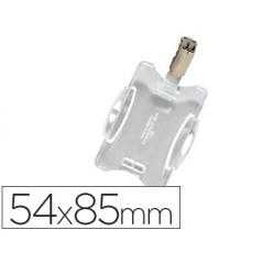 Identificador con pinza giratoria durable uso vertical/horizontal 54x85 mm