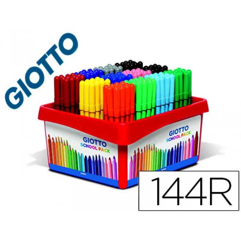 Rotulador giotto turbo color school pack de 144 unidades 12 colores x 12 unidades