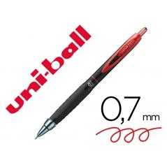 Bolígrafo uni-ball roller umn-307 retráctil 0,7 mm tinta gel rojo