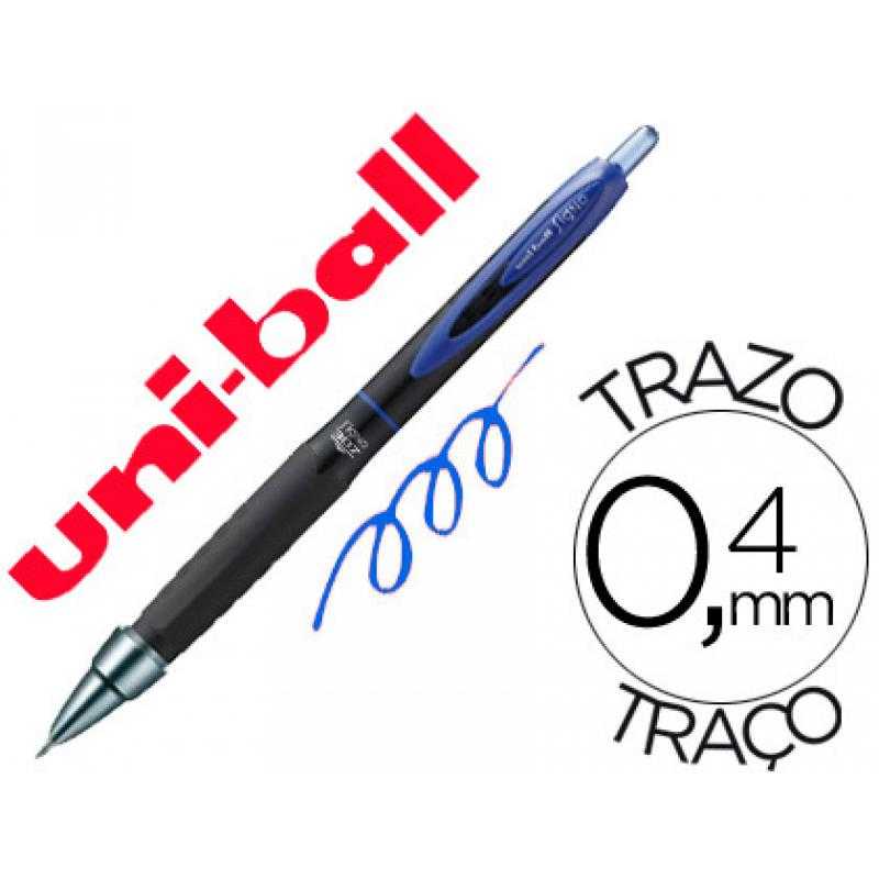 Bolígrafo uni-ball roller umn-307 retráctil 0,7 mm tinta gel azul