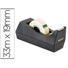 Portarrollo sobremesa scotch c38 incluye 3 rollos de cinta scotch magic 33 mt x 19 mm. colores surtidos