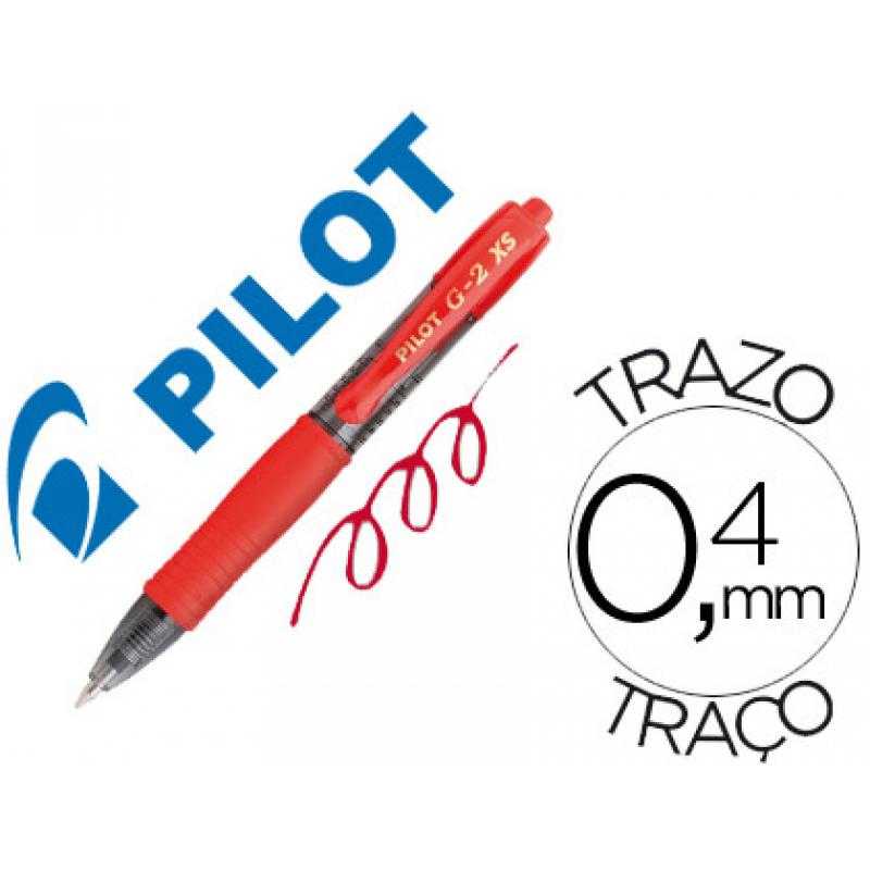 Bolígrafo pilot g-2 pixie rojo tinta gel retráctil sujecion de caucho